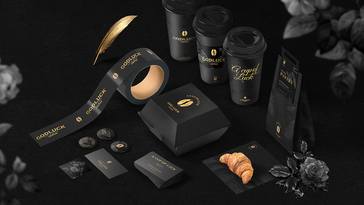成都咖啡厅VI设计/咖啡厅VI形象/GOD LUCK咖啡厅VI设计